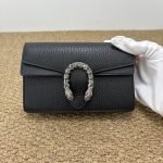 99% New GUCCI Dionysus Mini, Crystal Buckle, Black Leather