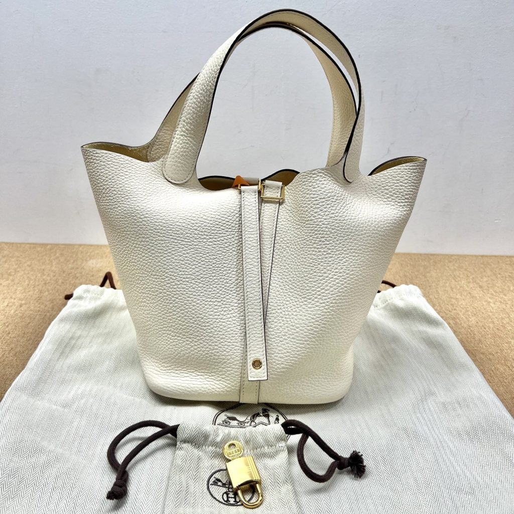 99% New HERMES Picotin 22, Cream, B Stamp