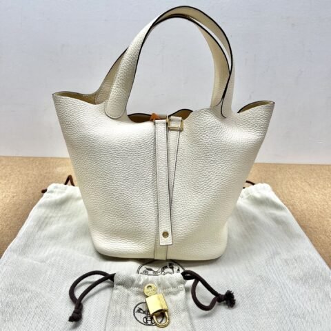 99% New HERMES Picotin 22, Cream, B Stamp