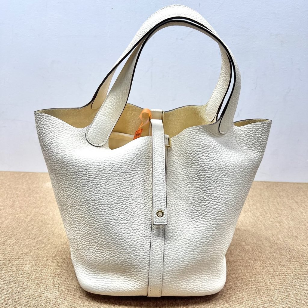 99% New HERMES Picotin 22, Cream, B Stamp