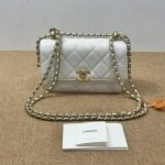 99% New Chanel 19, Double Gold Beads, White‑Gold Skin