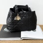 Brand New Dior Book Tote, Black‑Gold, Medium Size