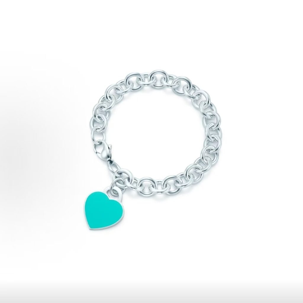 98% New Tiffany Blue Enamel Heart Bracelet