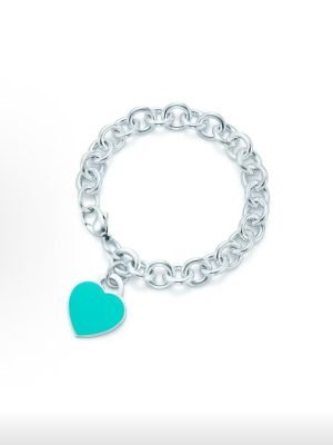 98% New Tiffany Blue Enamel Heart Bracelet