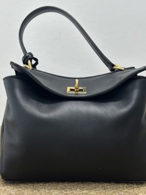 98% New Balenciaga Rodeo Mini Black‑Gold Handbag & Shoulder Bag