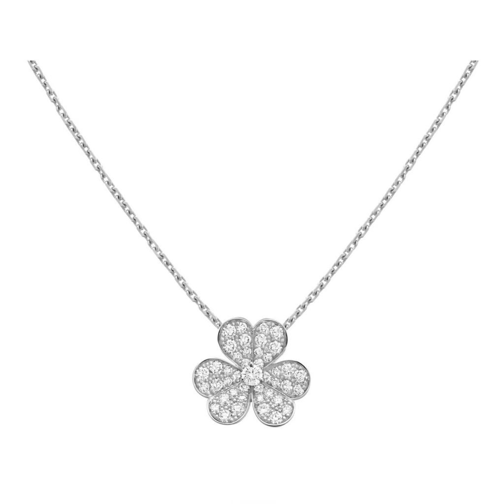 99% New VCA Frivole Mini Diamond Necklace