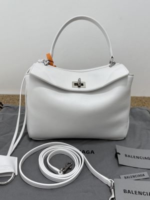 Balenciaga Rodeo Mini Silver‑White Crossbody Bag