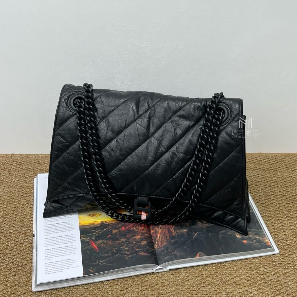 Balenciaga So Black CRUSH Hourglass Large Crossbody Bag